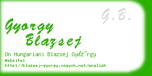 gyorgy blazsej business card